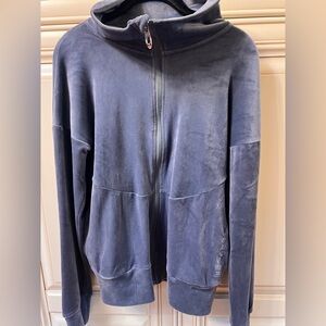 SPYDER woman's Cloud Blue Zip-Up Hoodie-Velour. Beautiful shade of blue